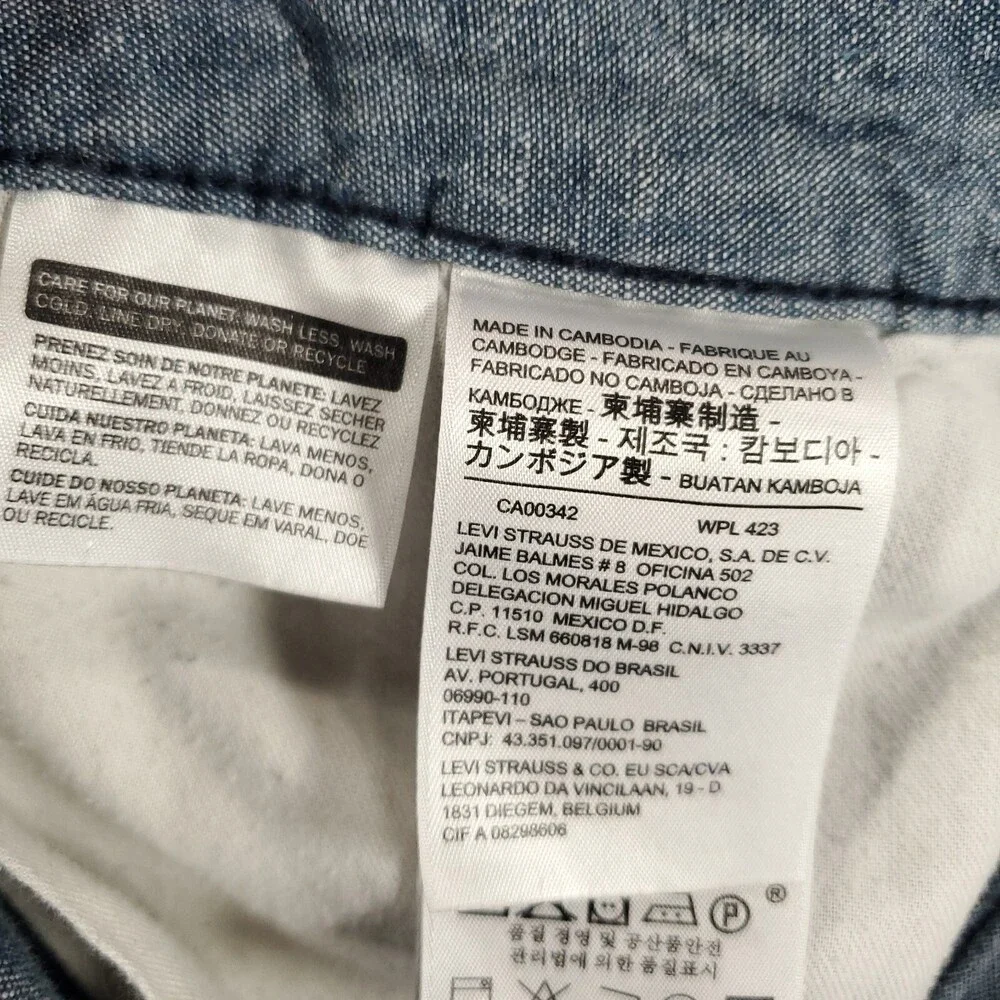 Levis Linen Cargo Shorts Mens Size 40 Blue Comfort Breathable